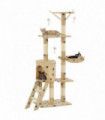 vidaXL Cat Tree with Sisal Scratching Posts 138 cm Beige Paw Prints