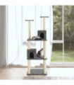 Cat Tree with Sisal Scratching Posts Dark Grey 141 cm