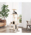 Cat Tree with Sisal Scratching Posts Cream 142 cm