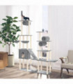 Cat Tree with Sisal Scratching Posts Light Grey 279 cm