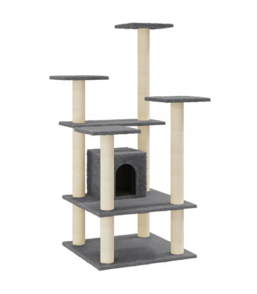Cat Tree with Sisal Scratching Posts Dark Grey 110 cm