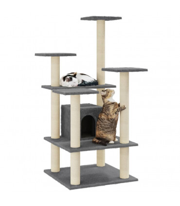 Cat Tree with Sisal Scratching Posts Dark Grey 110 cm