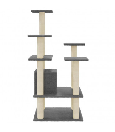 Cat Tree with Sisal Scratching Posts Dark Grey 110 cm