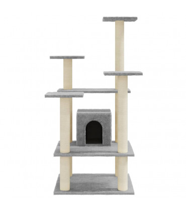 Cat Tree with Sisal Scratching Posts Light Grey 110 cm