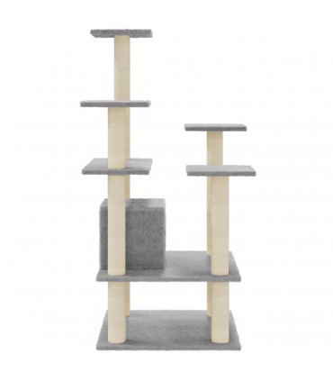 Cat Tree with Sisal Scratching Posts Light Grey 110 cm