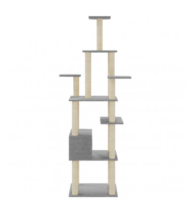 Cat Tree with Sisal Scratching Posts Light Grey 183 cm