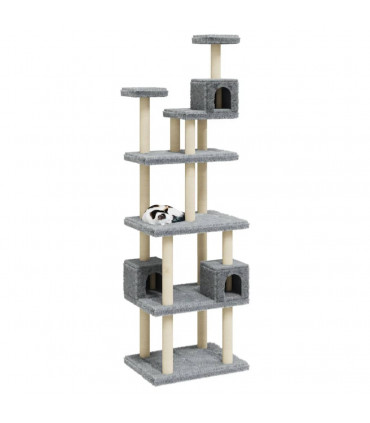 Cat Tree with Sisal Scratching Posts Light Grey 188 cm