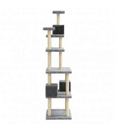 Cat Tree with Sisal Scratching Posts Light Grey 188 cm