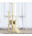 Cat Tree with Sisal Scratching Posts Cream 155 cm