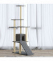 Cat Tree with Sisal Scratching Posts Light Grey 155 cm