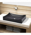 Ceramic Bathroom Sink Basin Black Rectangular