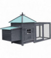 Chicken Coop with Nest Box Grey 193x68x104 cm Solid Firwood