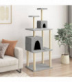 vidaXL Cat Tree with Sisal Scratching Posts Light Grey 167 cm