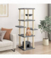 vidaXL Cat Tree with Sisal Scratching Posts Dark Grey 154 cm