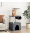 vidaXL Cat Tree with Sisal Scratching Posts Dark Grey 109.5 cm