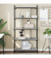vidaXL Bookcase 5-Tier Grey Sonoma 76x32x158 cm Engineered Wood