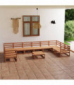 vidaXL 11 Piece Garden Lounge Set Solid Pinewood