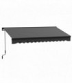 Outsunny 3.5 x 2.5m Electric Retractable Awning, Aluminium Frame, Dark Grey