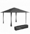 Outsunny 4 x 4m Outdoor Pop-Up Canopy Tent Gazebo Adjustable Legs Bag Dark Grey