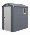 Outsunny 4 x 6ft Garden Shed Storage with Foundation Kit and Vents, Grey