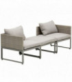 Outsunny 3-in-1 Chair Coffee Table Lounger Seater Sofa w/ Steel Frame Furniture