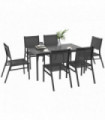 Outsunny 7 Piece Garden Dining Set with Breathable Mesh Seat, Aluminium Top