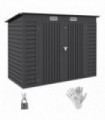 Outsunny 8 x 4FT Metal Garden Storage Shed with Double Doors and 2 Vents, Grey