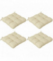 Outsunny Set of 4 Outdoor Seat Cushion with Ties, for Garden Furniture, Beige