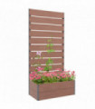 Outsunny Raised Garden Bed with Trellis and Drainage Hole, Planter Box, Brown