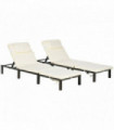 Outsunny Rattan Sun Loungers Set of 2 with 5-Level Adjustable Backrest