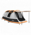 Outsunny Tunnel Tent with Bedroom, Living Room and Porch for 3-4 Man, Orange