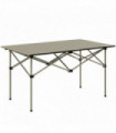 Outsunny Portable Camping Table with Roll Up Top, Khaki