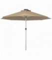 Outsunny Solar Patio Garden Parasol with Lights for Outdoor, Khaki