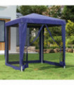 Party Tent with 4 Mesh Sidewalls Blue 2x2 m HDPE