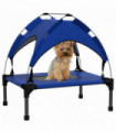 PawHut Cooling Raised Dog Bed w/ Breathable Mesh, for Mini, S Dogs - Dark Blue