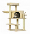 PawHut Cat Tree Tower Climbing  Activity Centre with Sisal Scratching Post Cream