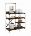 vidaXL Baker's Rack Smoked Oak 90x40x132 cm Engineered Wood and Metal