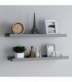Picture Frame Ledge Shelves 2 pcs Grey 80x9x3 cm MDF