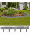 Plastic Garden / Lawn Fence Stone Look 41 pcs 10 m