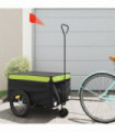 vidaXL Bike Trailer Black and Green 45 kg Iron