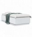 vidaXL Bed Frame with LED Lights White 90x200 cm Engineered Wood