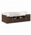 vidaXL Daybed with Drawers Brown Oak 100x200 cm Engineered Wood