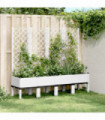 vidaXL Garden Planter with Trellis White 160x40x142 cm PP