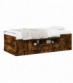 vidaXL Daybed with Drawers Smoked Oak 100x200 cm Engineered Wood