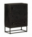 vidaXL Chest of Drawers Black 55x30x76 cm Solid Wood Mango and Iron