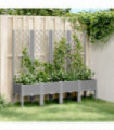 vidaXL Garden Planter with Trellis Light Grey 160x40x142 cm PP