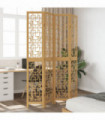 vidaXL Room Divider 4 Panels Brown Solid Wood Paulownia