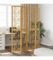 vidaXL Room Divider 4 Panels Brown Solid Wood Paulownia