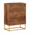 vidaXL Chest of Drawers 55x30x76 cm Solid Wood Mango and Iron