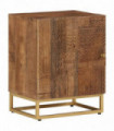 vidaXL Bedside Cabinet 40x30x50 cm Solid Wood Mango and Iron